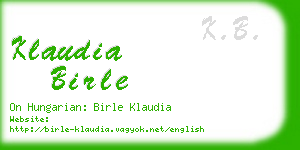 klaudia birle business card